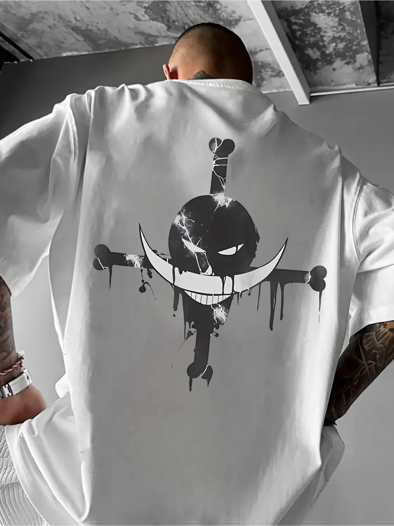 

ONE PIECE Animation Derivatives White Beard Printed Short Sleeve T-Shirt Men's and Women's 2025 Summer Fashion Casual Cotton Top