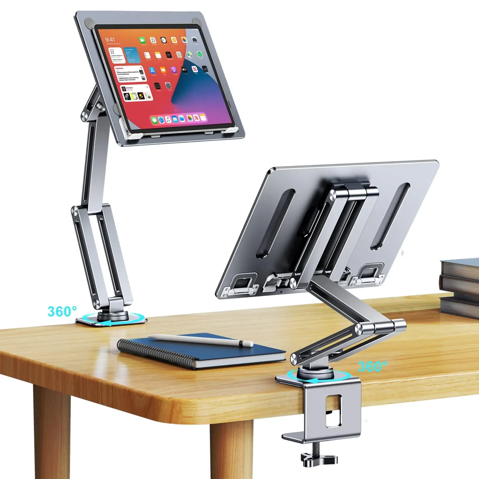 

Держатель для планшета Oatsbasf, подставка для iPad Pad, подставка для ноутбука 360° ° Вращающаяся подставка для чтения, настольный держатель с длинной ручкой