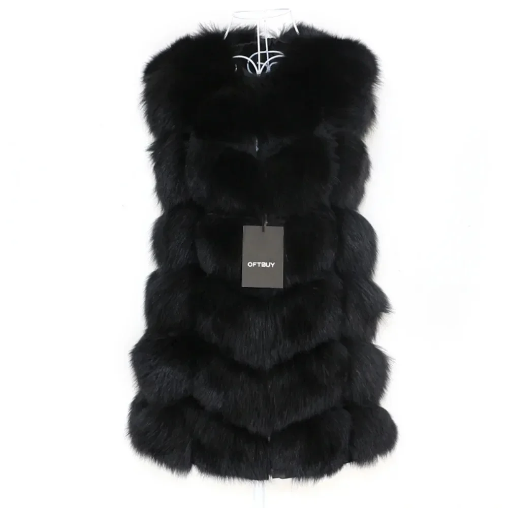 OFTBUY Spring Real Fox Fur Vest Women Sleeveless Winter Jacket Natural Fur Coat Body Warmer Waistcoat Thick Warm Streetwear