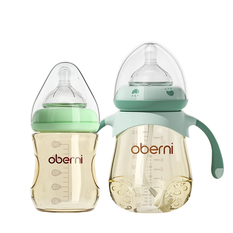 Oberni Baby Bottle Feeding  Set for PPSU Materials 150ml+240ml Wide Neck with supper soft  Silicone nipple