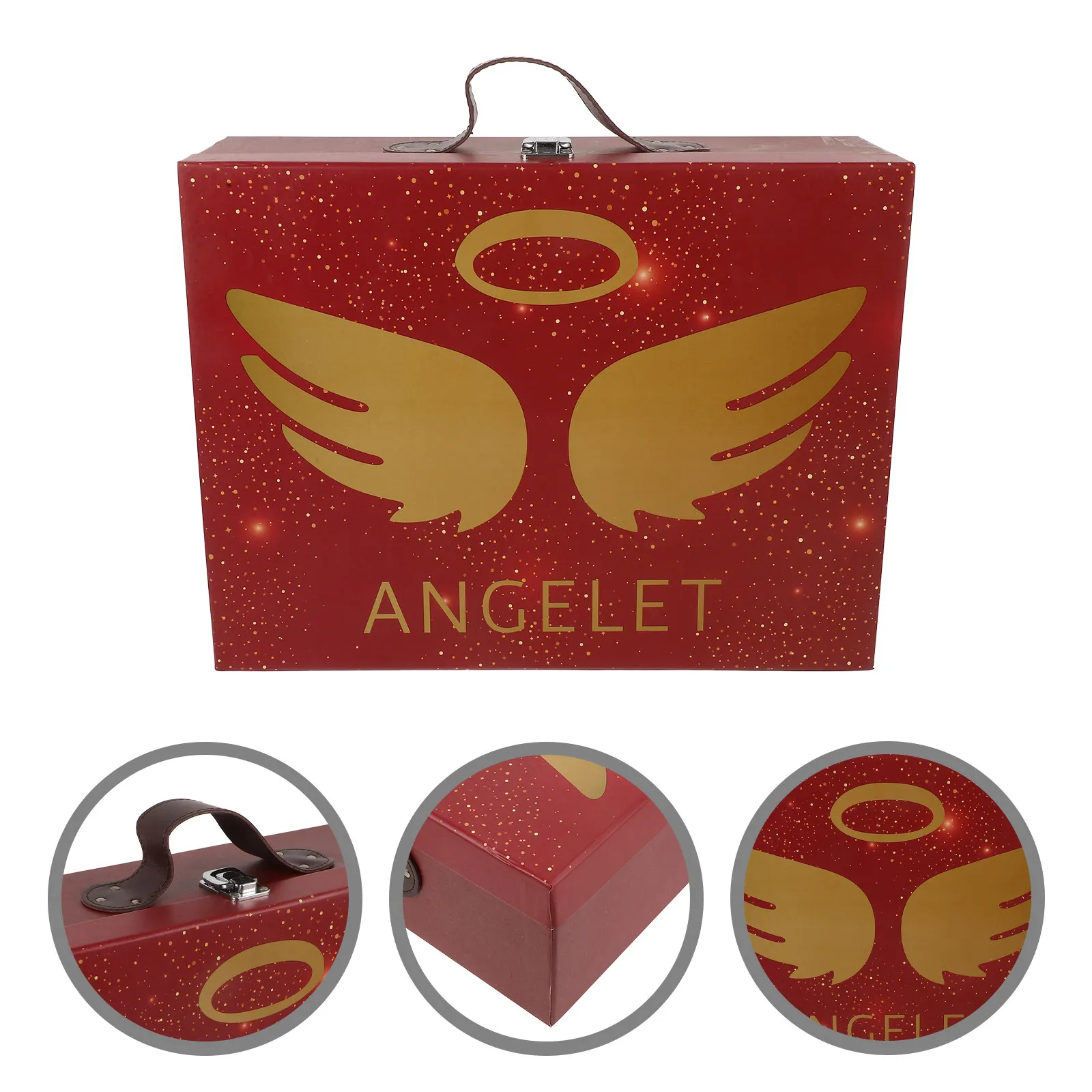 

Маленькая портативная подарочная коробка-чемоданчик из утолщенного картона для декоративной упаковки, праздничных мероприятий, свадеб, вечеринок, конфет, сувениров