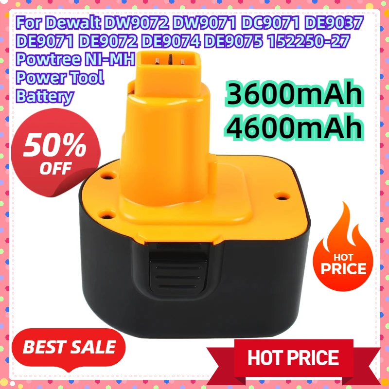 

For Dewalt DW9072 DW9071 DC9071 DE9037 DE9071 DE9072 DE9074 DE9075 152250-27 Powtree NI-MH Power Tool Battery