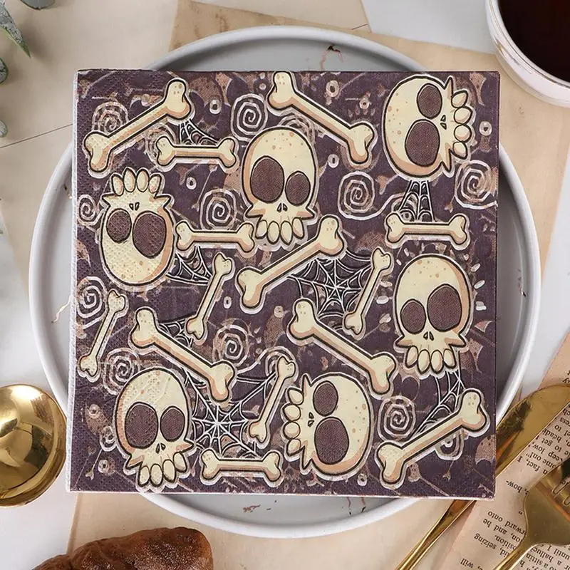 Tovaglioli di carta di Halloween tovaglioli di carta decorativi Halloween Beverage 2 strati Spooky Halloween Beverage tovaglioli dolcetto o scherzetto