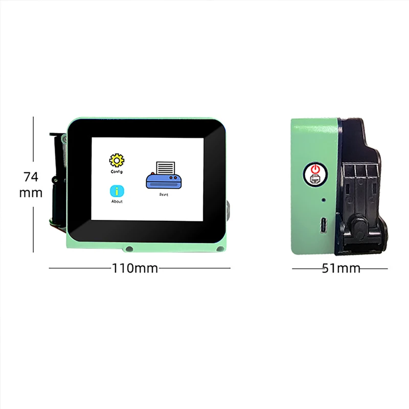 Printer Inkjet Mini Genggam 2-12.7mm untuk Teks QR Barcode Nomor Batch Logo Tanggal Label dengan Kartrid Tinta Hitam