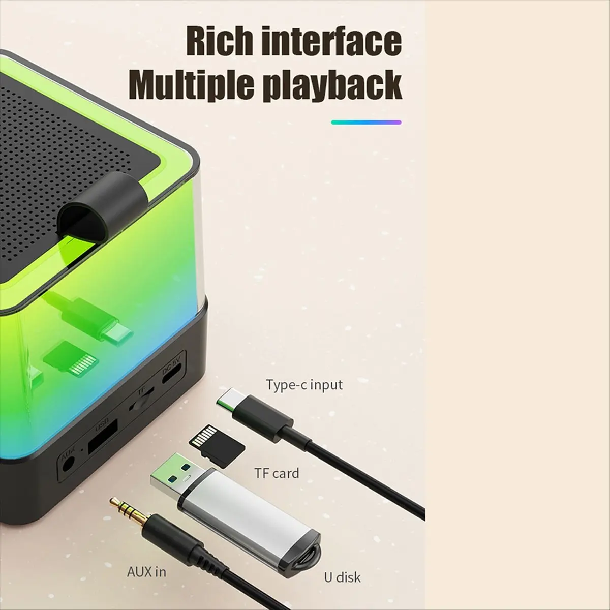 

M85K Wireless Bluetooth Microphone Speaker Outdoor Portable Color Ambient Light Home Karaoke Music Center Sound System B