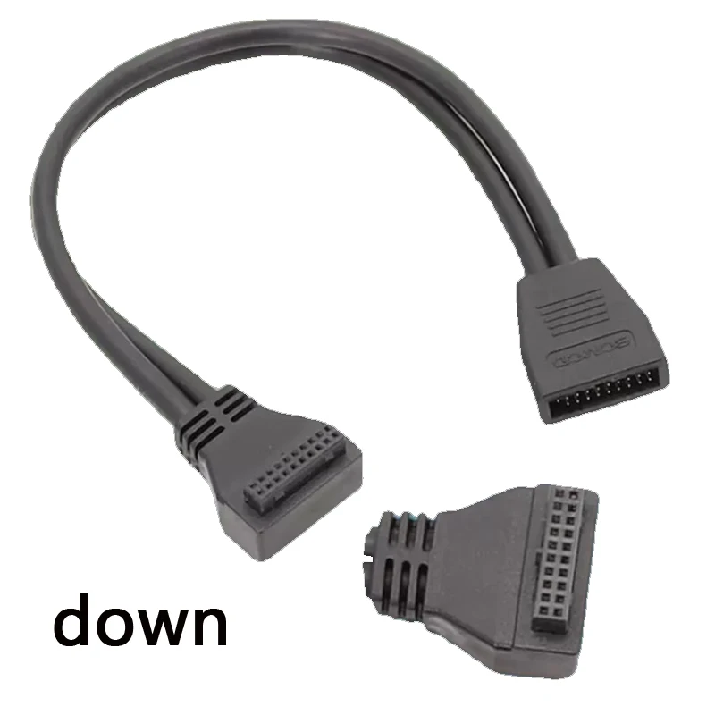 USB3.0 90 градусов угол или прямой передний разъем материнской платы контактный Удлинительный кабель «штырь-гнездо» для материнской платы