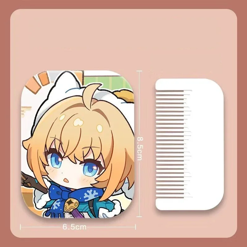 8x6 Honkai Star Rail Specchio per trucco pieghevole su un solo lato Mini tasca leggera da viaggio portatile Anime Cute Girls Kids Rettangolare