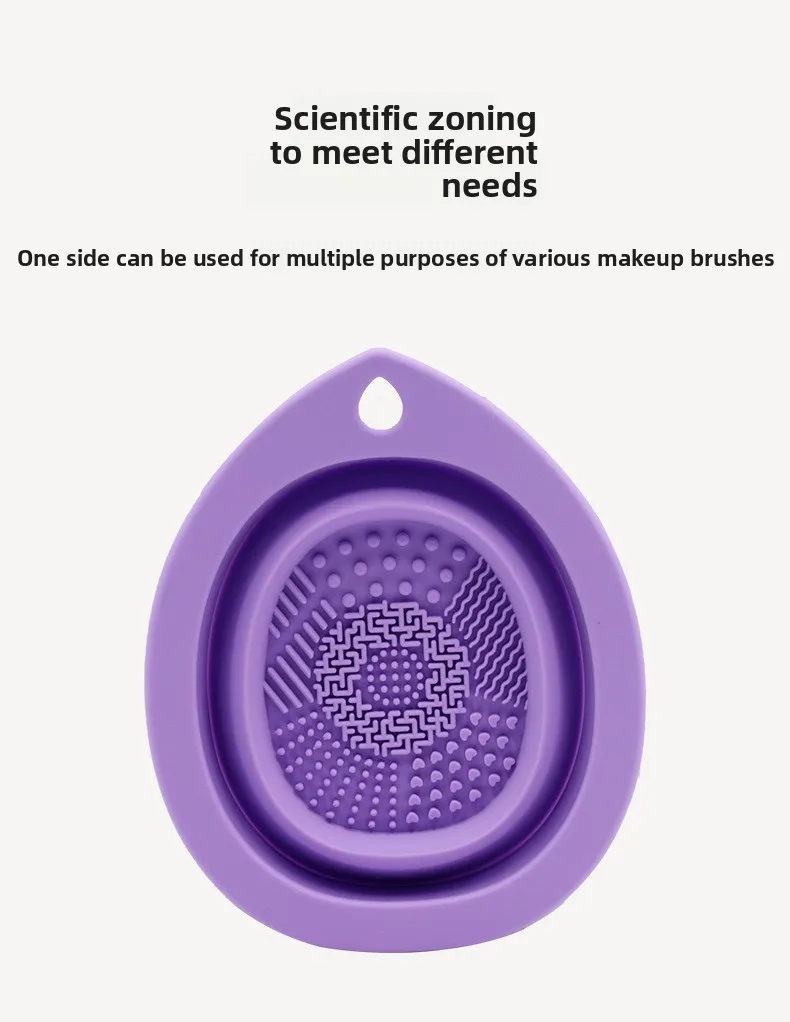 Detergente per pennelli per trucco in silicone Ciotola per pulizia pieghevole per soffio di cipria Pennelli per ombretto Lavaggio Tappetino morbido Strumenti di bellezza Scatola per scrubber