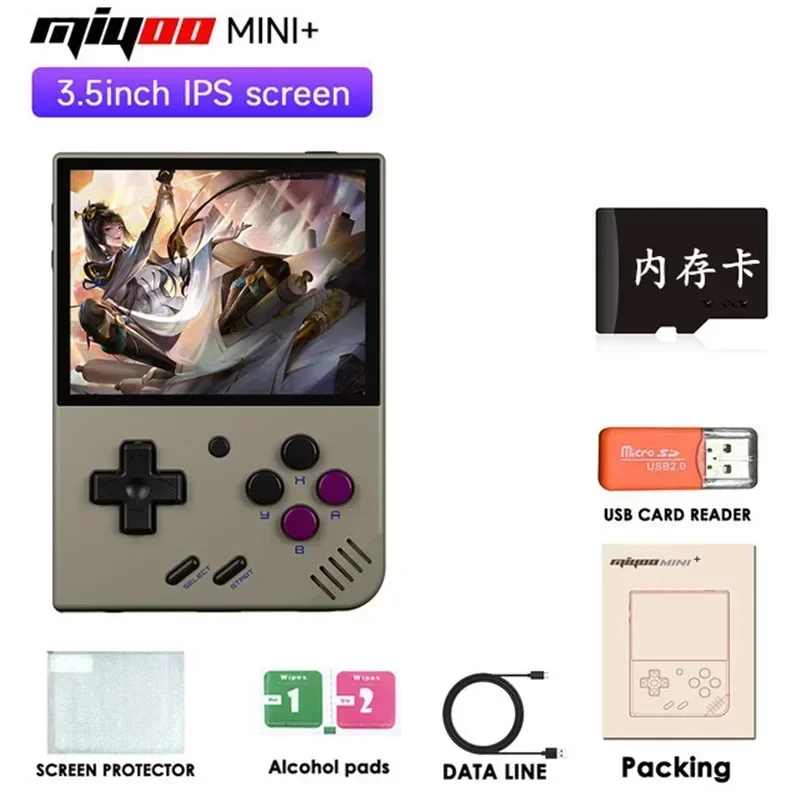 Miyoo Mini Plus Mini consola de juegos pantalla IPS de 3,5 pulgadas consola de videojuegos WiFi 3000mAh regalos de cumpleaños y Navidad para adultos y niños