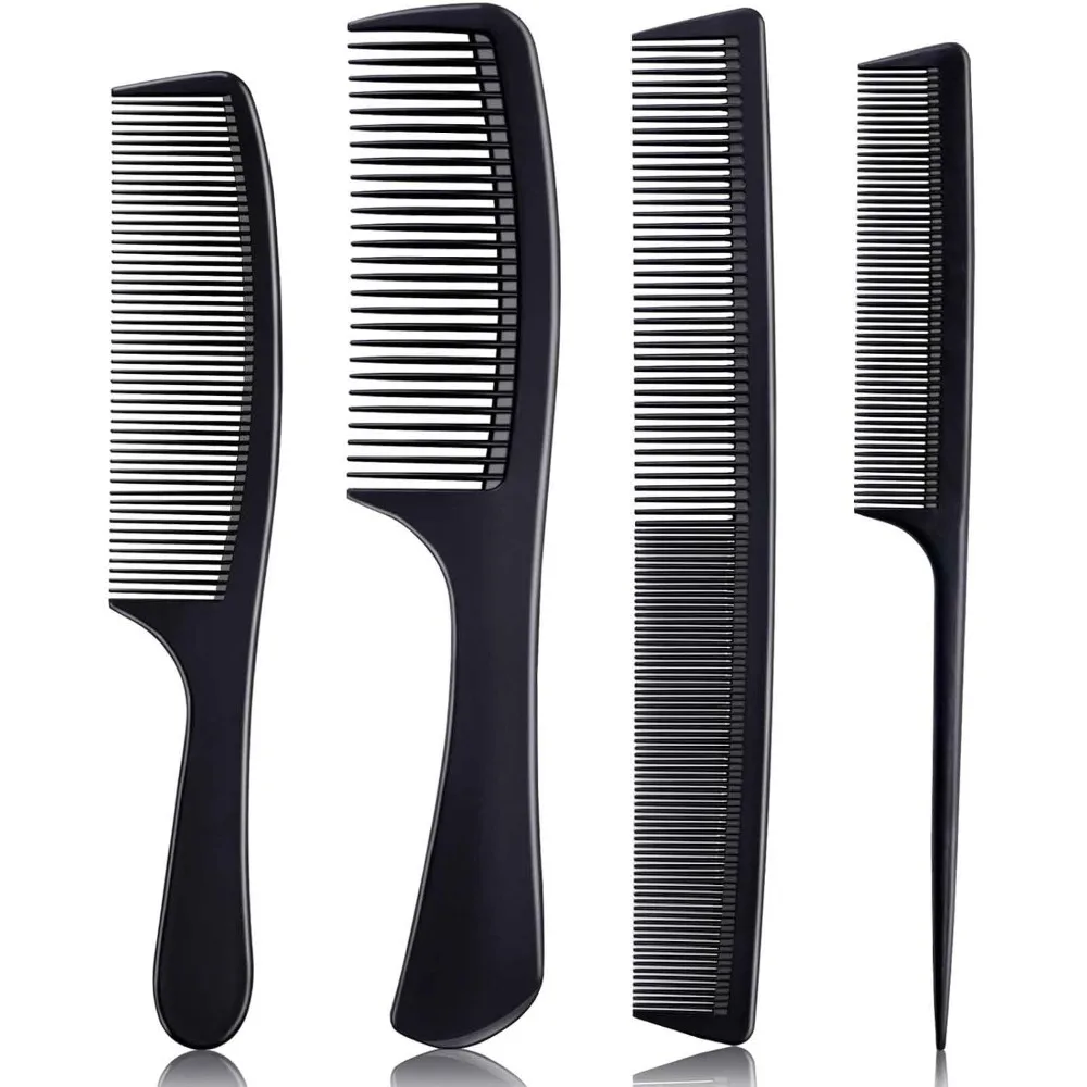 

Professional Hair Comb Set for Women and Men Black Carbon Fiber Combs for Teasing and Parting Fine and Wide Tooth Styling Combs for All Hair Types Salon Stylist Tools