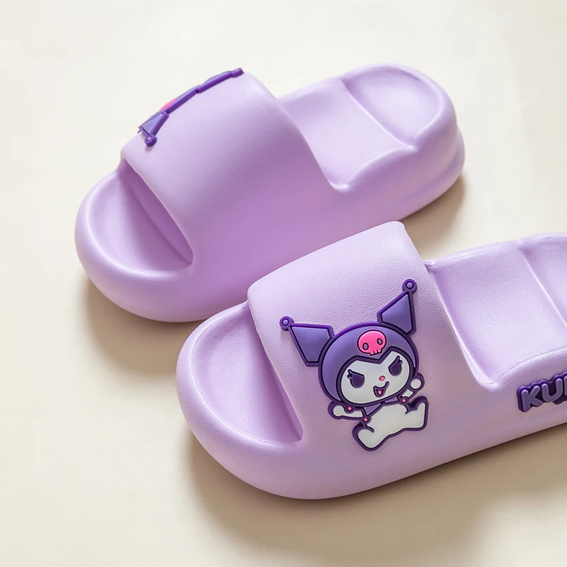 

Sanrio Kuromi Summer Slippers Kawaii Kuromi My Melody Cinnamoroll Anime Outdoor Bathroom Beach Anti-Slip Sandal For Girls