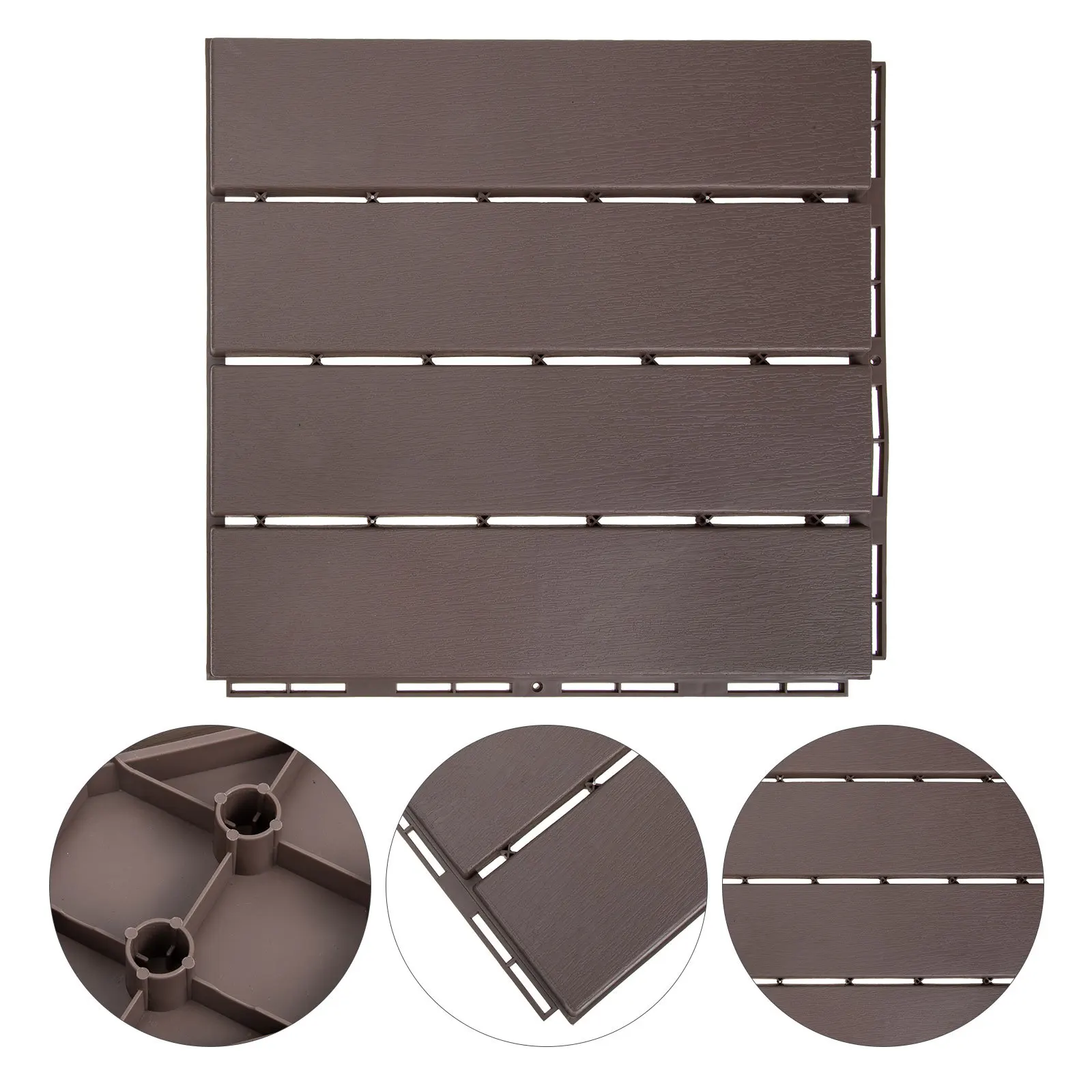 

Waterproof Anti-Corrosion Wood Floor Outdoor Interlocking Flooring Poolside Garden Balcony Easy Splice Decorative Durable