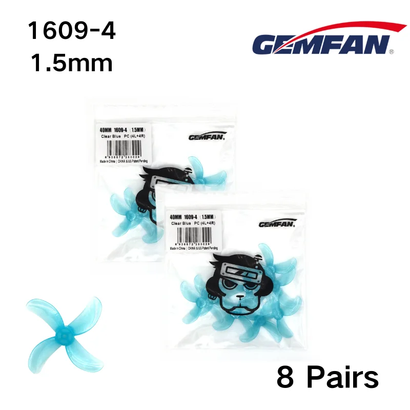 40mm Mini Propeller 3 Blade 4 Blade 1608-3 1609-4 Props PC voor FPV Quad Multirotor 8 Paar/16 Stuks Gemfan Nieuwe Paddle RC Accessoires