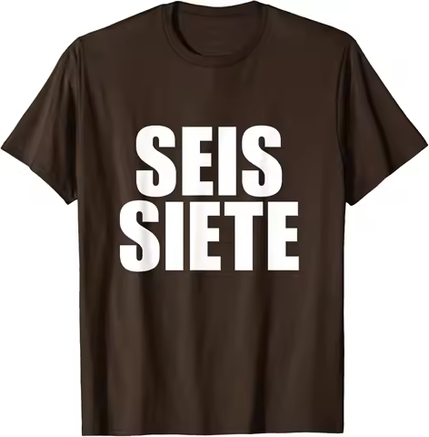 Six Seven Spanish Design Funny Meme Letters Simple Unisex T-Shirt