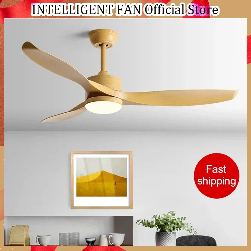 Modern Simple 42/52 Inch Pure Copper DC 35W Motor Remote Control ABS Blade Led Ceiling Fan With 24W Light