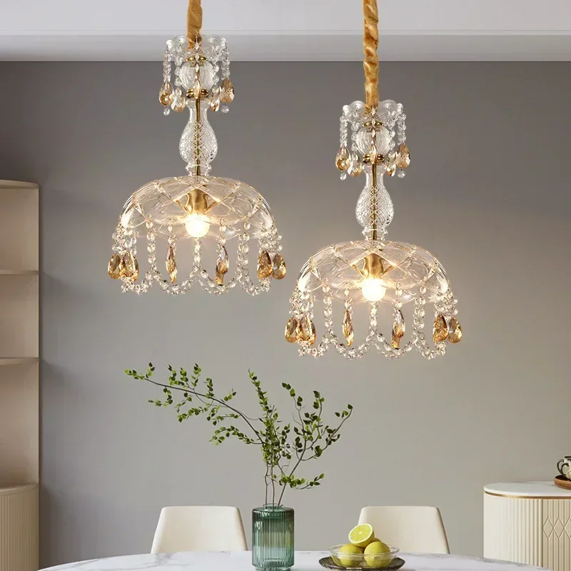 Luxury Vintage LED Crystal Chandelier Dining Room Children's Room Living Room Bedroom Entryway Attic Art Deco Pendant Lamp