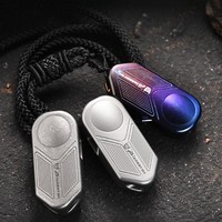 Colorful Titanium Alloy Pocket Whistle with Necklace 3D Double Tube 120DB Training Whistle Outdoor Survival EDC Tool