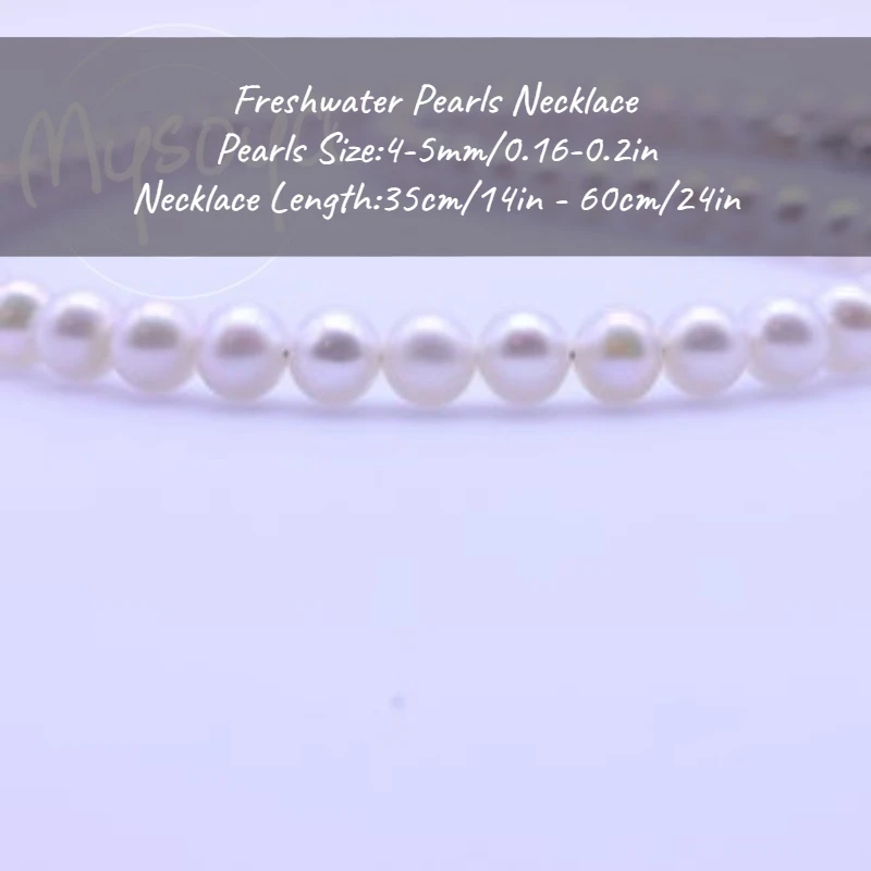 

MYSOYA White Freshwater Pearl Necklace 4-5mm Pearl Neck ChaIn, With Gift Box, For Her/Him, Birthday/WeddIng/Christmas/New Year