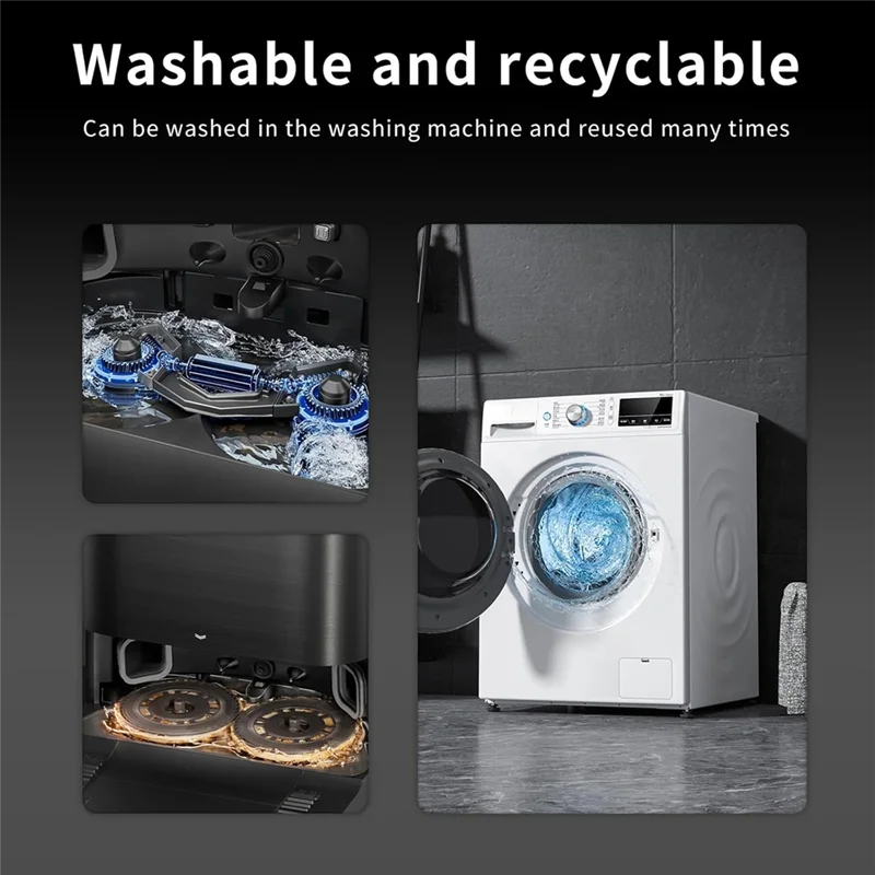 

A83G-Washable Mop Pads Replacement For Roborock Saros Z70 / Roborock G30space Mop Pads 8PCS