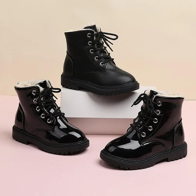 

New Children's Winter Boots for Girl Warmth Versatile Kids Fashion Causal Cotton Shoes Girls Classic School Toddlers Plush Boots