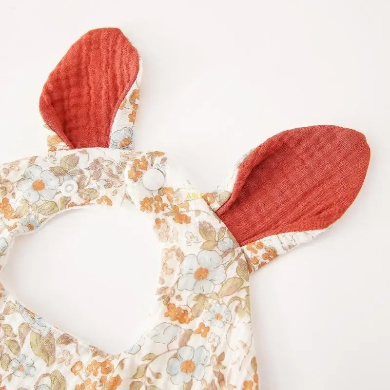 Baby speeksel handdoek Mooie print pasgeborenen kinderziekte BIB unisex cartoon peuter mond vegen doek 4-laags voor het eten