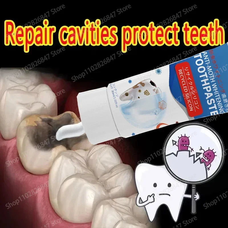 

Whitening Fresh Breath Brightening Purple Toothpaste Remove Stain Reduce Yellowing Care for Teeth Gums Oral Tooth Decay Repair