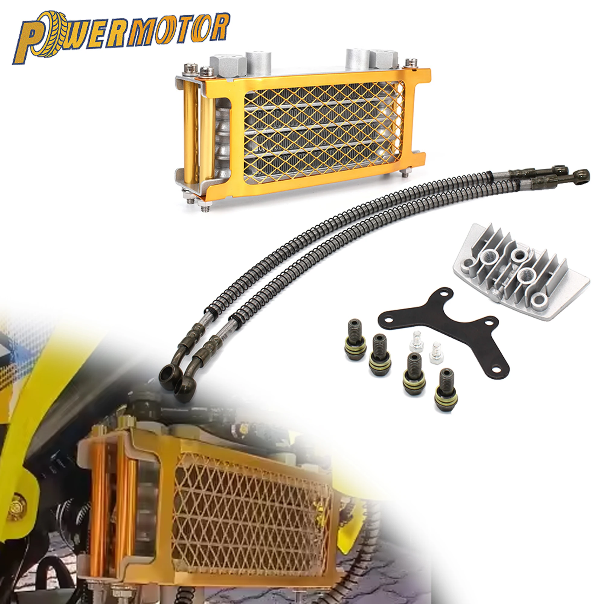 

Motorcycle Engine Oil Cooler Radiator Set for Monkey Honda KTM 50cc to 140cc DirtBike Motocross ATV Moped Oil Cooling Modified