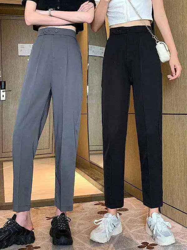 

Летние тонкие укороченные брюки-костюмчики для женщин, облегающие, с низкой талией, из ПВХ, повседневные брюки для женщин среднего возраста