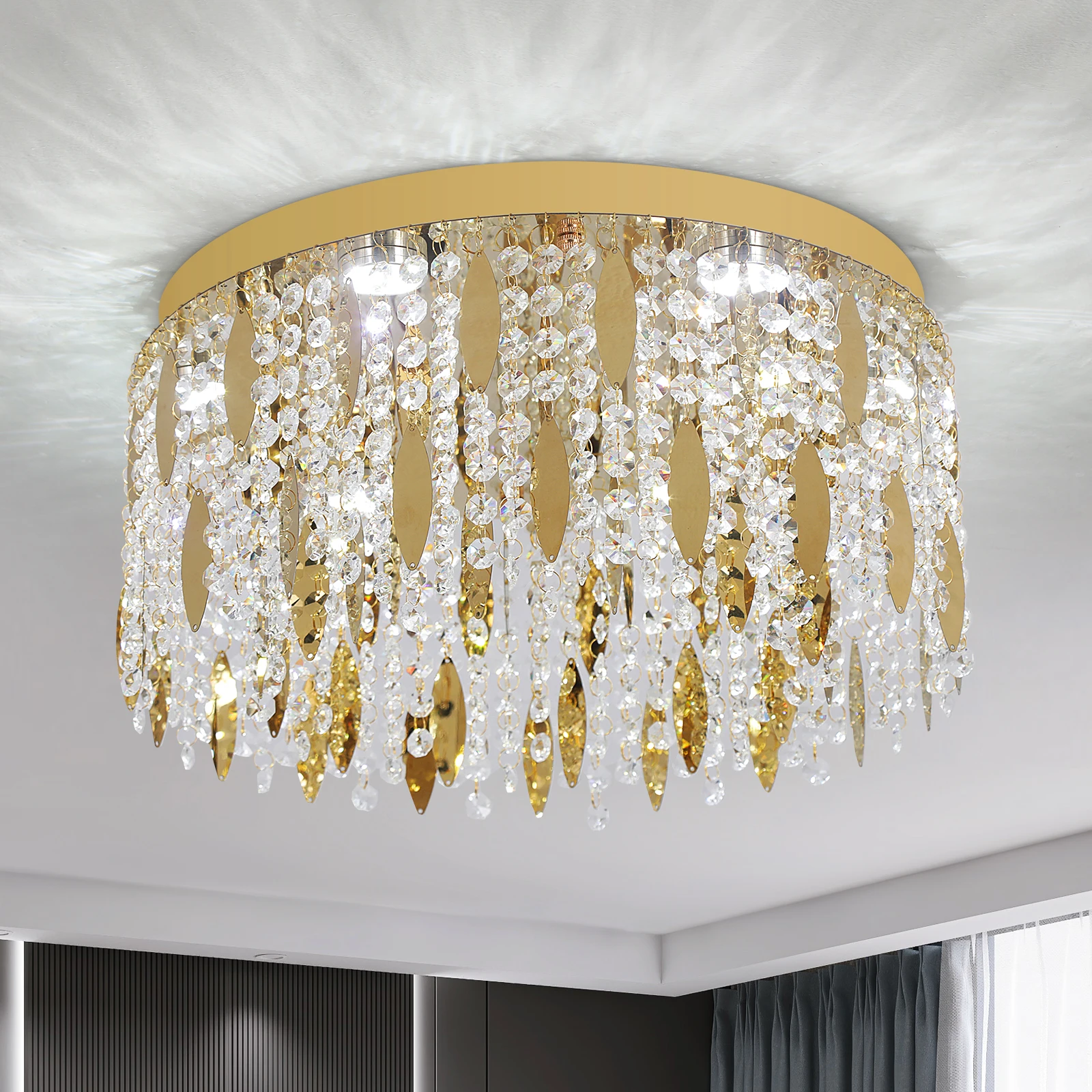 

GreeLustr Luxury Crystal Led Ceiling Lamp Modern Chandelier Living Dining Room Pendant Light Hanging Lustre Home Decor Fixture