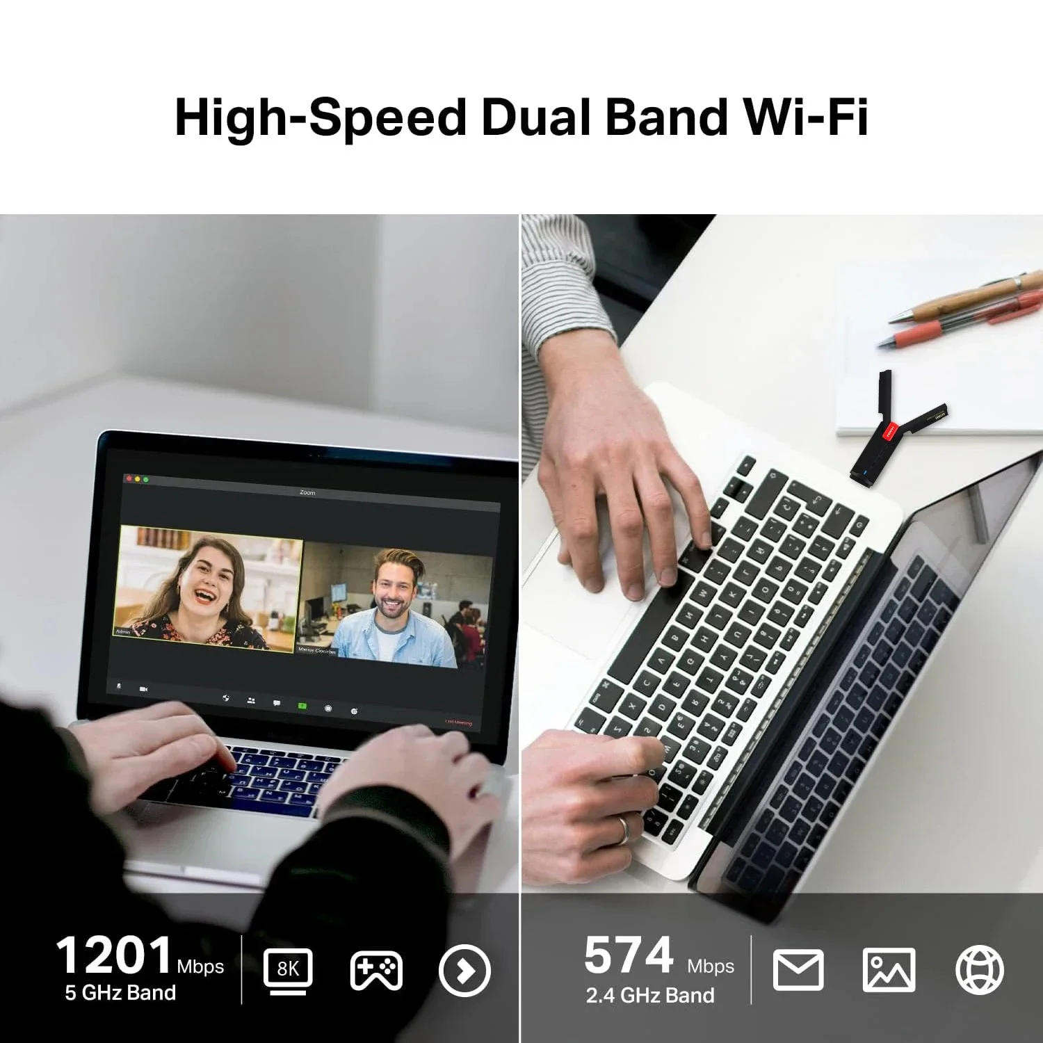 Адаптер Wi-Fi 1800 Мбит/с USB 802.11AX 2,4G/5 ГГц USB 3.0 Беспроводная антенна Wi-Fi Поддержка сетевой карты для Windows Wi-Fi для ноутбука