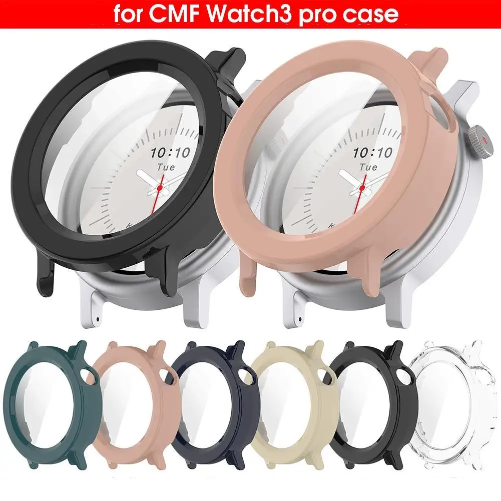 

Чехол для CMF Watch3 Pro, тонкий защитный чехол со встроенной защитной пленкой из закаленного стекла HD, сменный чехол для всего тела
