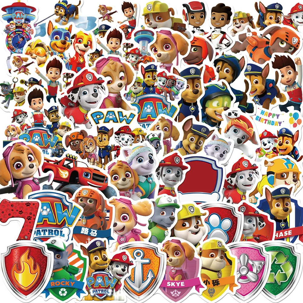 10/30/50PCS Cute PAW Patrol Stickers Ryder Marshall Rubble Chase Cartoon Decal Decorative Phone Car Kawaii Anime Sticker for Kid