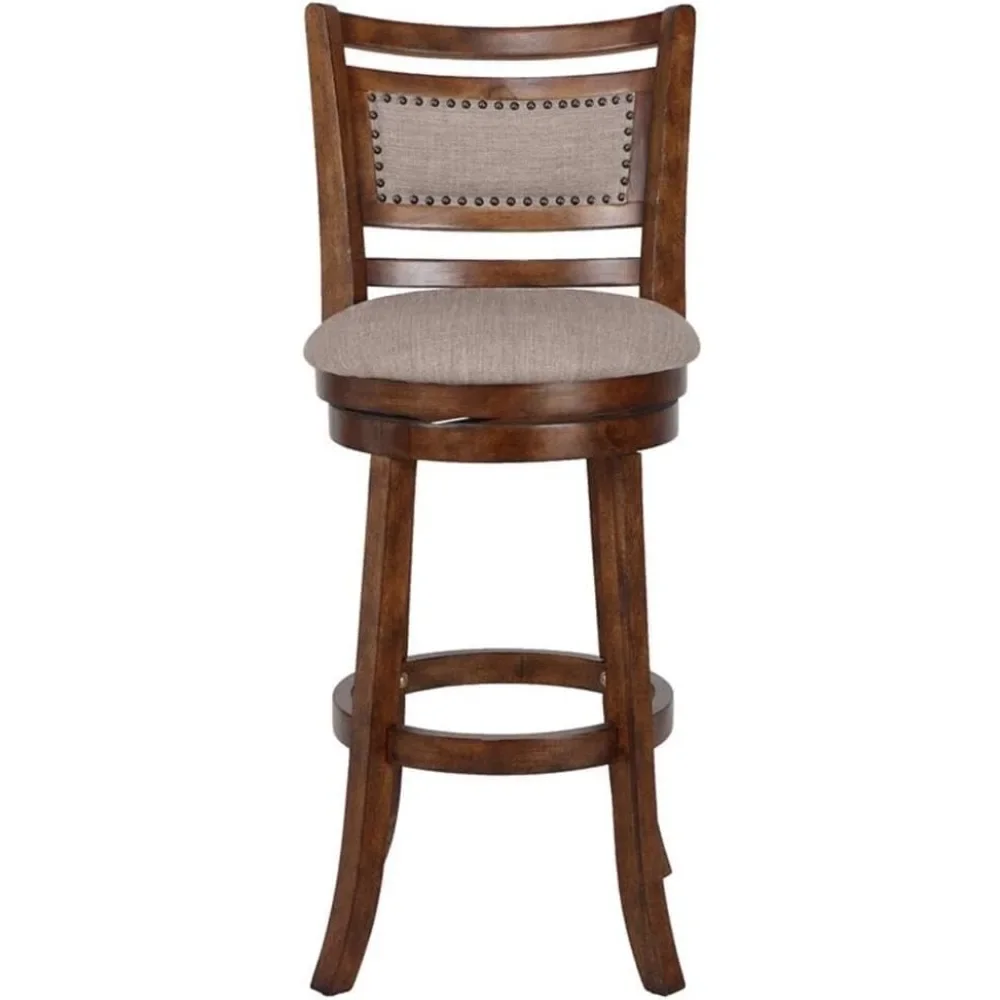 Aberdeen Swivel Bar Stool, 29-Inch, Dark Brown.