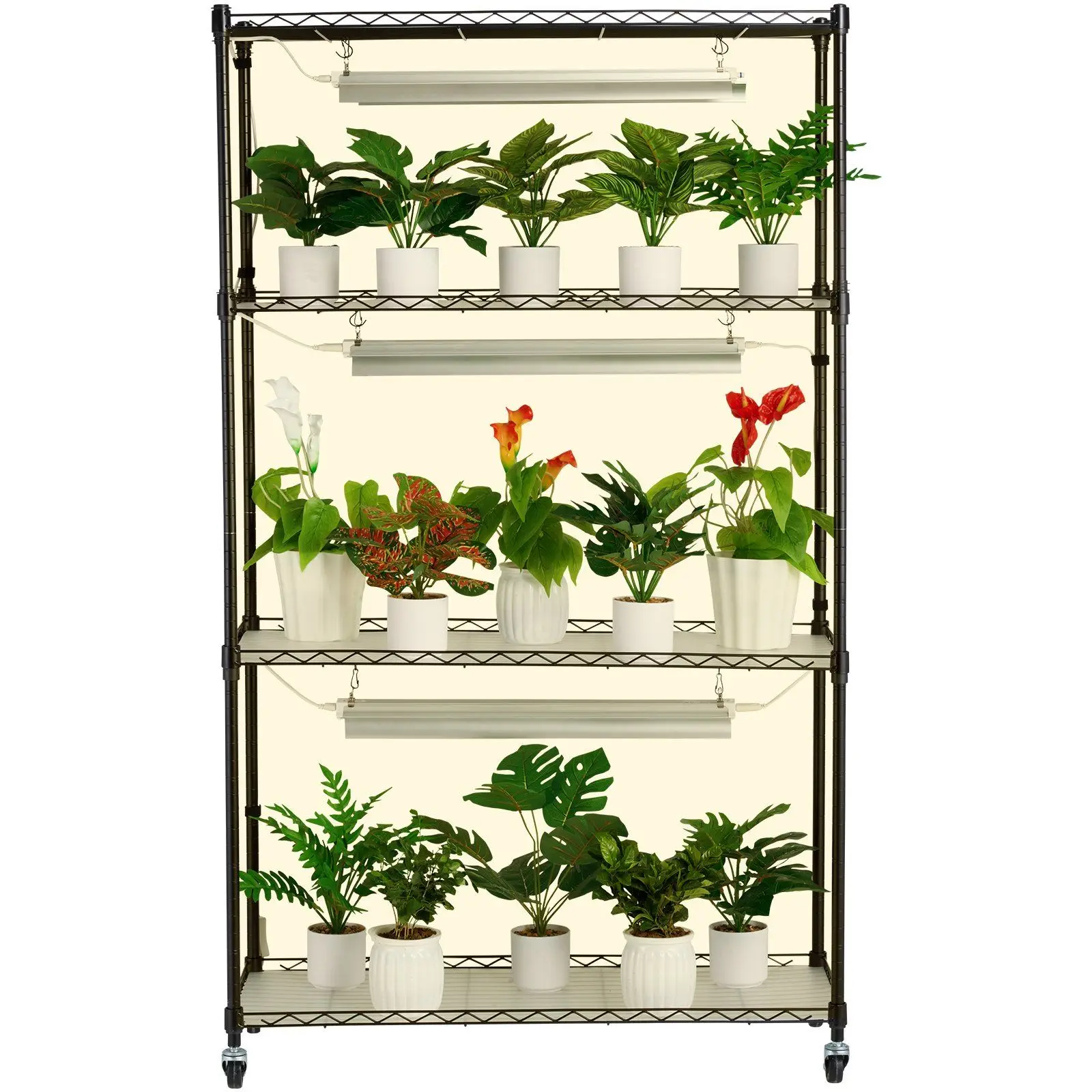 

VEVOR Plant Stand with Grow Lights 4 Tiers 72W 59" Tall Plant Grow Shelf