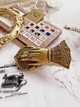 Vintage Messing Metall edle Dame Hand Büroklammern Journal Notizbuch Dekoration niedlichen Schuss Requisiten Planer Clips stationär