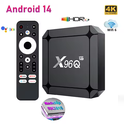 X96Q RK3518 TV Box Android 14 TV BOX Support 4K Streaming Box Media Player Android TV Set Top Box 2GB 16GB Voice Assistant
