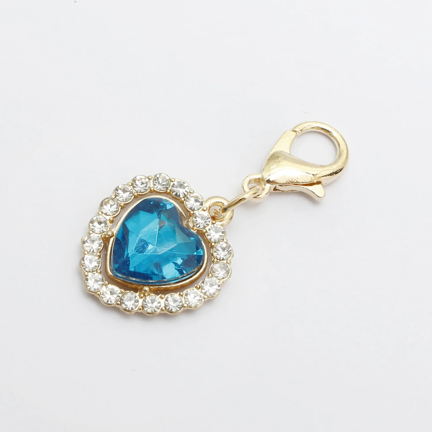 30pcs Heart Rhinestone Pendants & Lobster Clasps – DIY Earring Necklace Bracelet Accessories