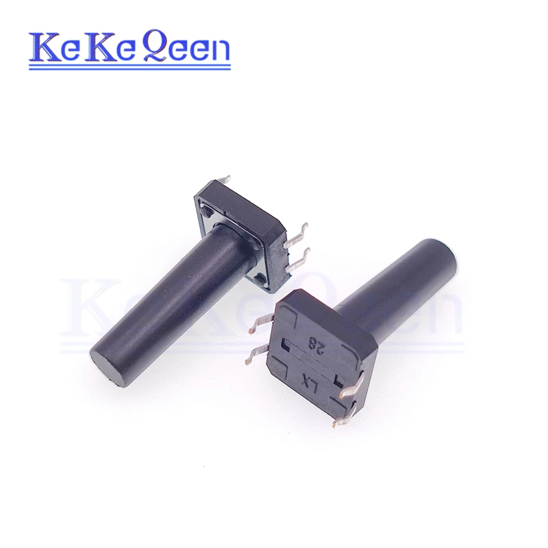 Microinterruptor directo, lote de 100 unidades, 12x12x25mm, DIP-4, 12x12x21/22/23/24/25mm, 12x12x21/22/23/24/25mm enchufe de reinicio automático