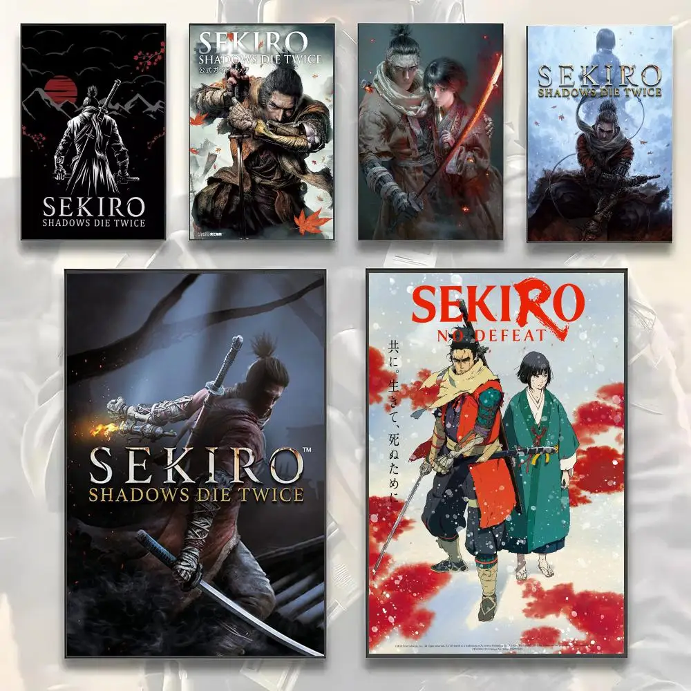 Sekiro Shadows Die Twice game Poster Self-adhesive Advanced Aesthetic Printing Paper Wall Art for Living Room Home Decor