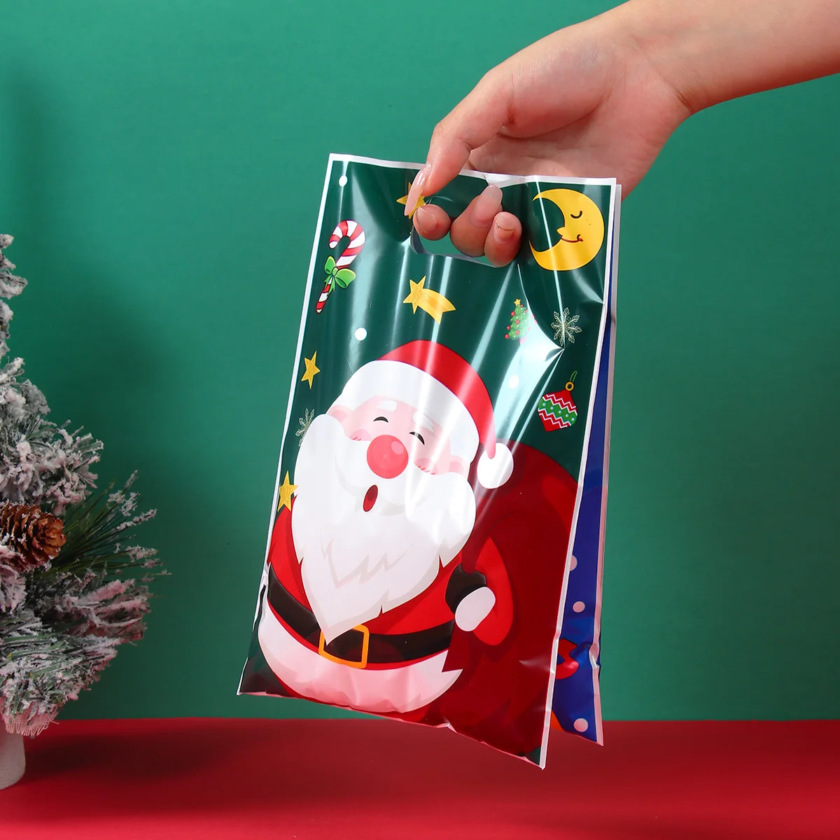 10/25/50pcs Christmas Gift Bags Christmas Decorations for Home 2025 Xmas Gifts New Year 2026 Santa Claus Snowman Packaging Bags