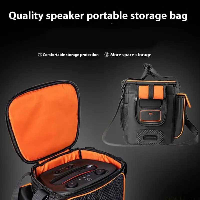 M5TD Heavy Duty Shockproof Travel Case Organizers For Partybox2 Speaker Featuring Multipurpose Storage Compartments