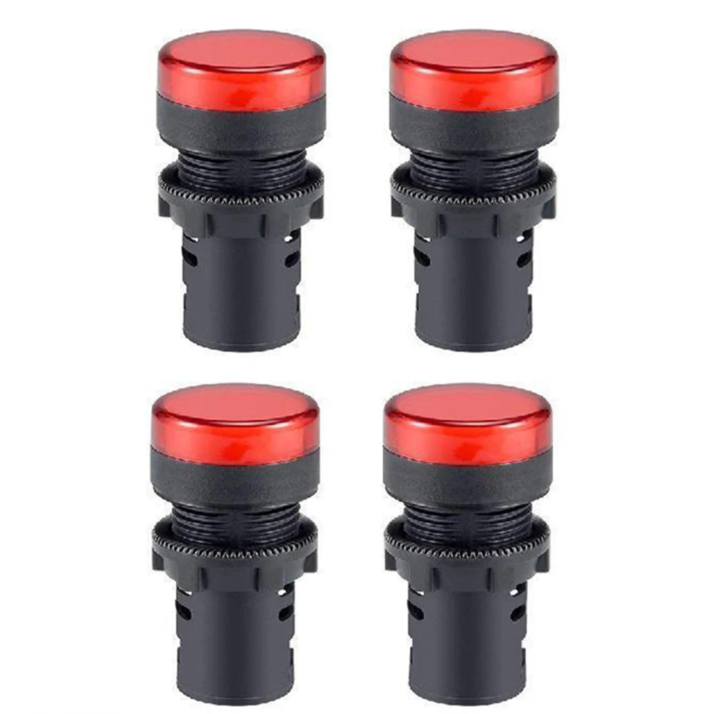 

Indicator Signal LED Pilot Lamp Vehicle 220V AC 22mm Panel Hole Mount 4pcs Accessories Car Plastic Replacement