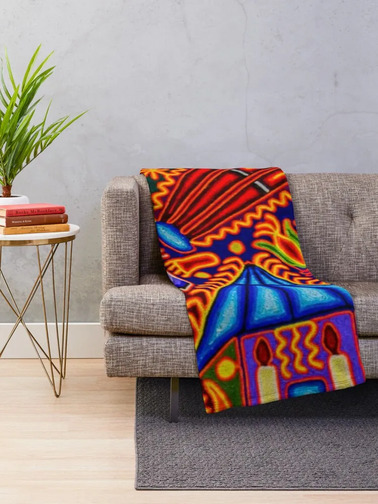 Huichol textile Throw Blanket Blanket For Giant Sofa Stuffed Blankets