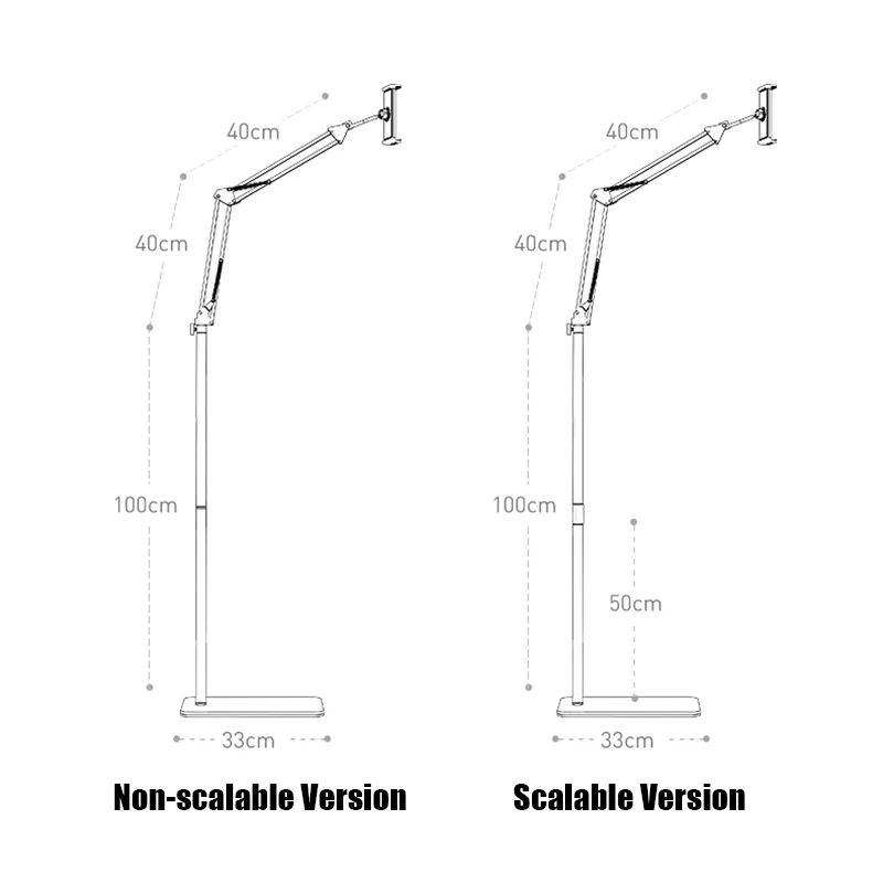 Bras flexible évolutif en aluminium pour tablette et téléphone, support de sol, support pour Xiaomi iPad Pro12.9, support de lit pour chaise longue,