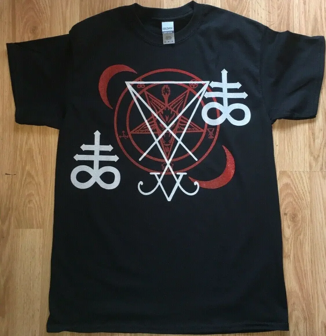 

Lucifer Baphomet Satan Seal Printed T-Shirt 100% Cotton O-Neck Short Sleeve Summer Casual Mens T-shirt Streetwear