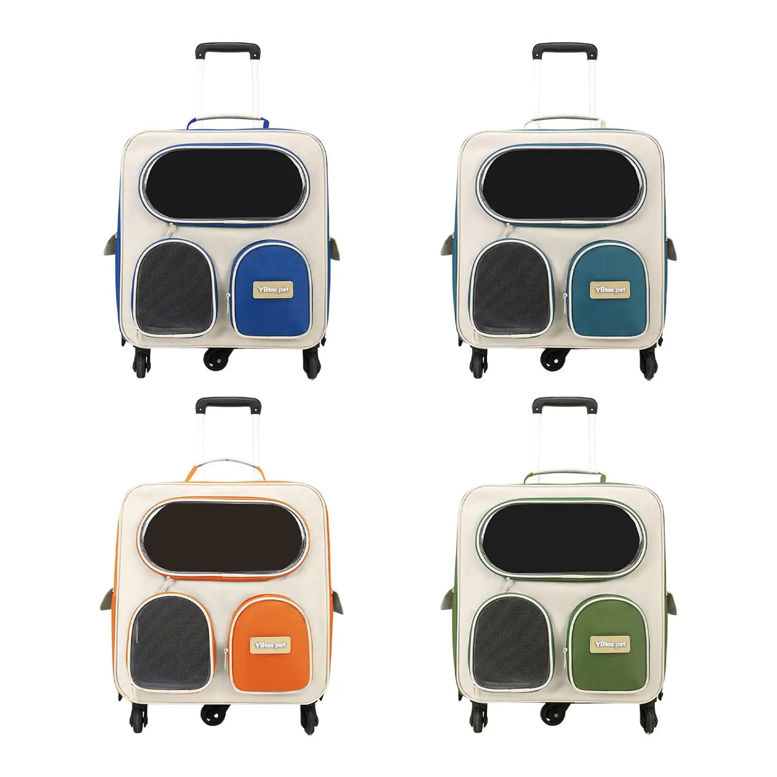 حقيبة ظهر للقطط، حامل دوار للحيوانات الأليفة، نافذة شبكية مقاومة للخدش، مادة نايلون مريحة للمشي لمسافات طويلة والتسوق بدون استخدام اليدين