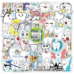 Cute Cartoon Tooth Adesivos, Decalque de Graffiti Kawaii, DIY Bagagem, Laptop, Skate, Bicicleta, Etiqueta Impermeável, Brinquedo, 10 Pcs, 30 Pcs, 50Pcs