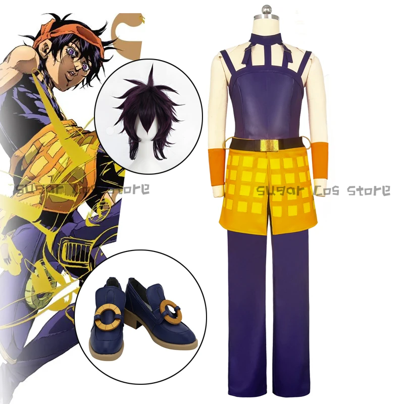 

Ghirga Narancia аниме косплей костюм парик унисекс наряд униформа короткие черные туфли для волос Хэллоуин карнавальная вечеринка для женщин мужчин