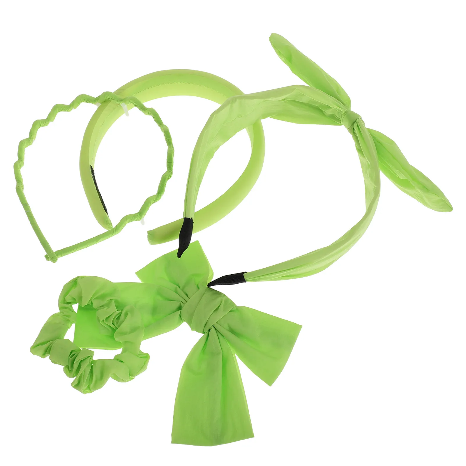 

5Pcs Bow Headband and Scrunchie Set Soft Stretchy Hair Accessories for Washing Face Makeup Skincare Spa Salon Styling