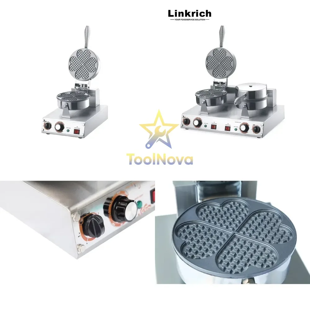 2026hotsale *China* Price Commercial 220V US Plug Electric Waffle Maker Round Ceramic Snack Equipment